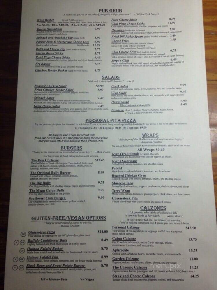 Darkhorse Tavern - Starkville, MS menu_pic