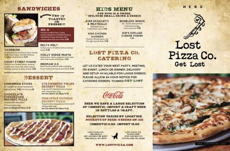 Lost Pizza Co - Indianola, MS menu_pic