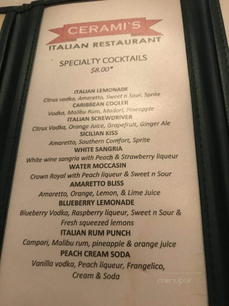 Cerami's Trattoria Caffe - Flowood, MS menu_pic