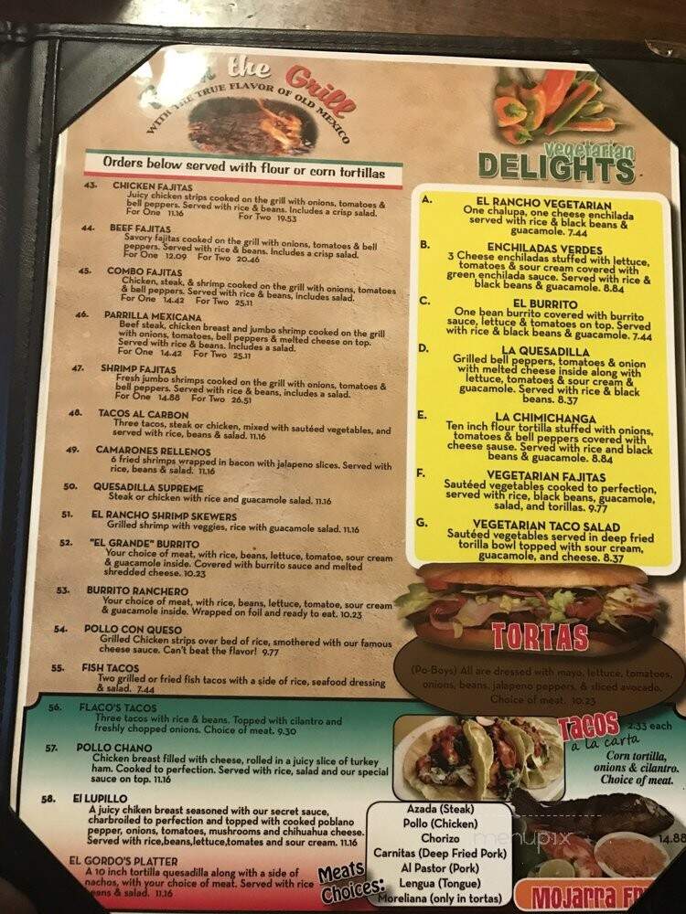 El Rancho - Biloxi, MS menu_pic