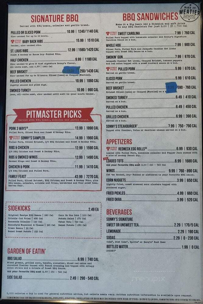 Sonny's Real Pit Bar-B-Q - Brandon, MS menu_pic