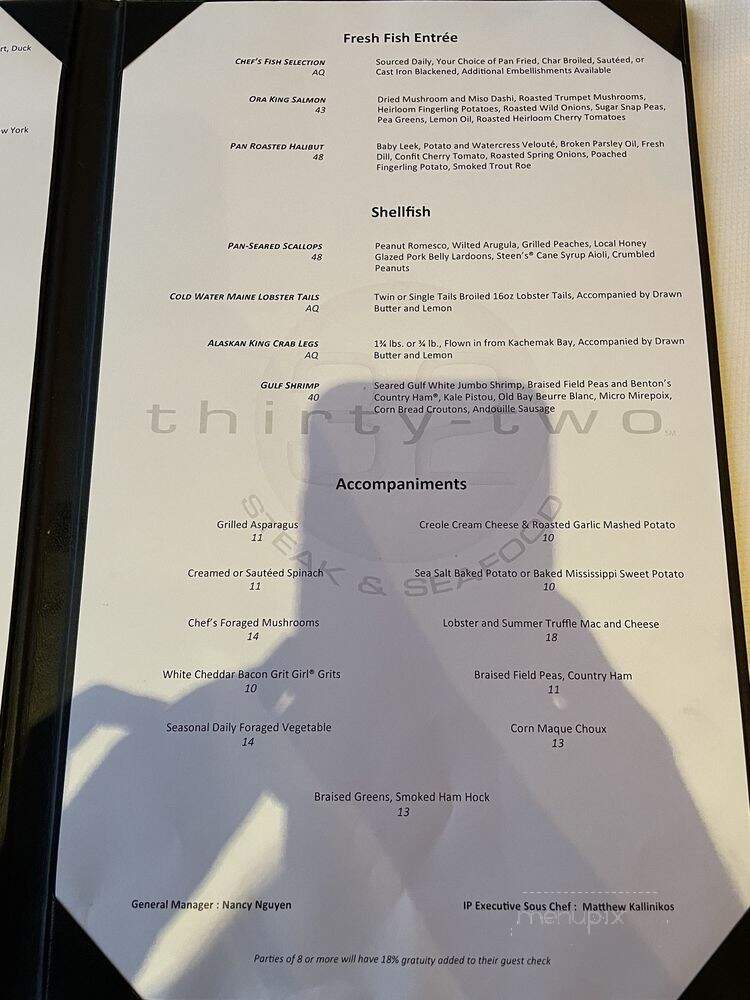 Thirty-Two - Biloxi, MS menu_pic