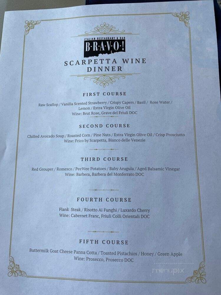 Bravo Italian Restaurant & Bar - Jackson, MS menu_pic