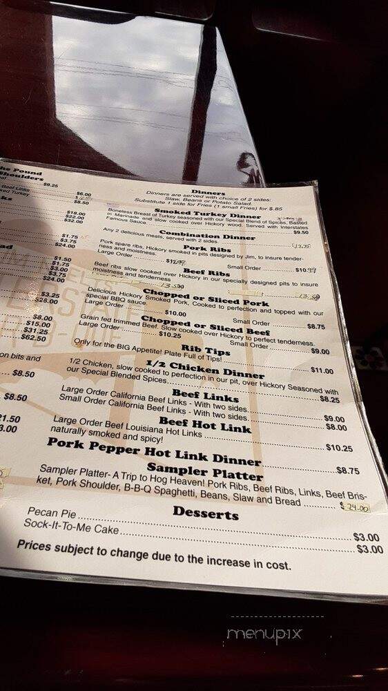 Interstate Bar B Que - Southaven, MS menu_pic