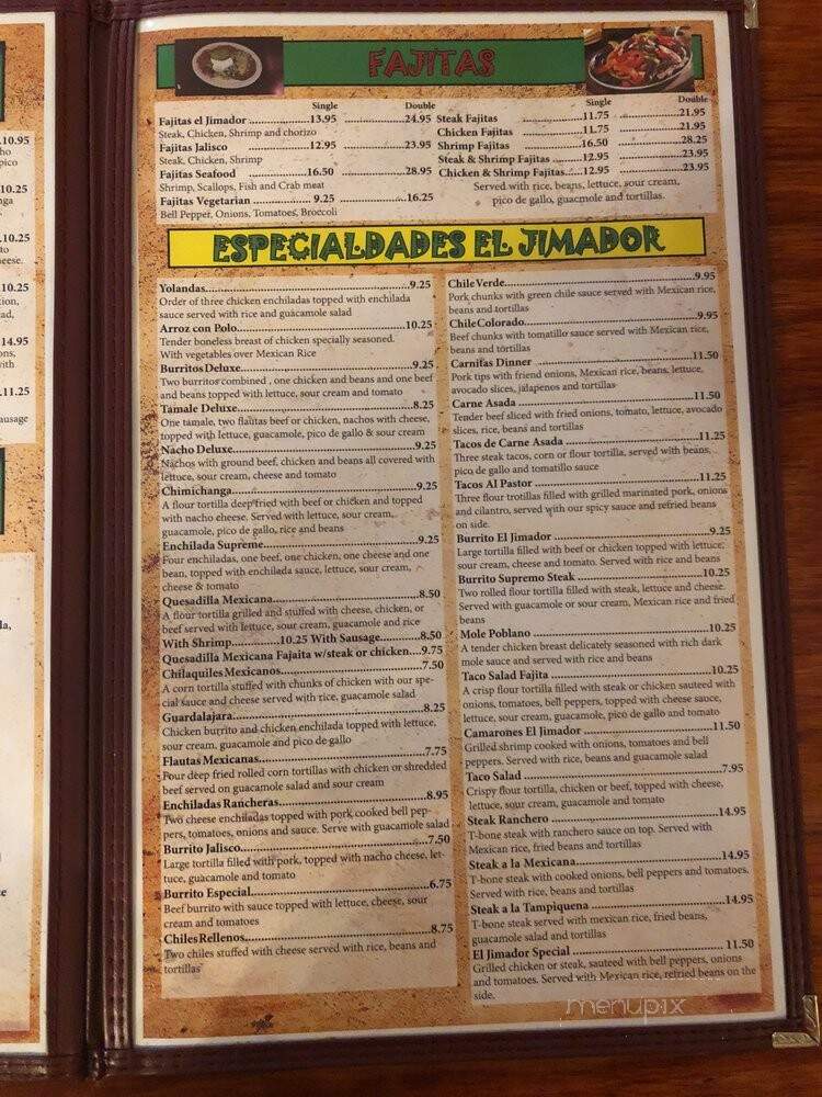 El Jimador Mexican Restaurant III - Fort Leonard Wood, MO menu_pic