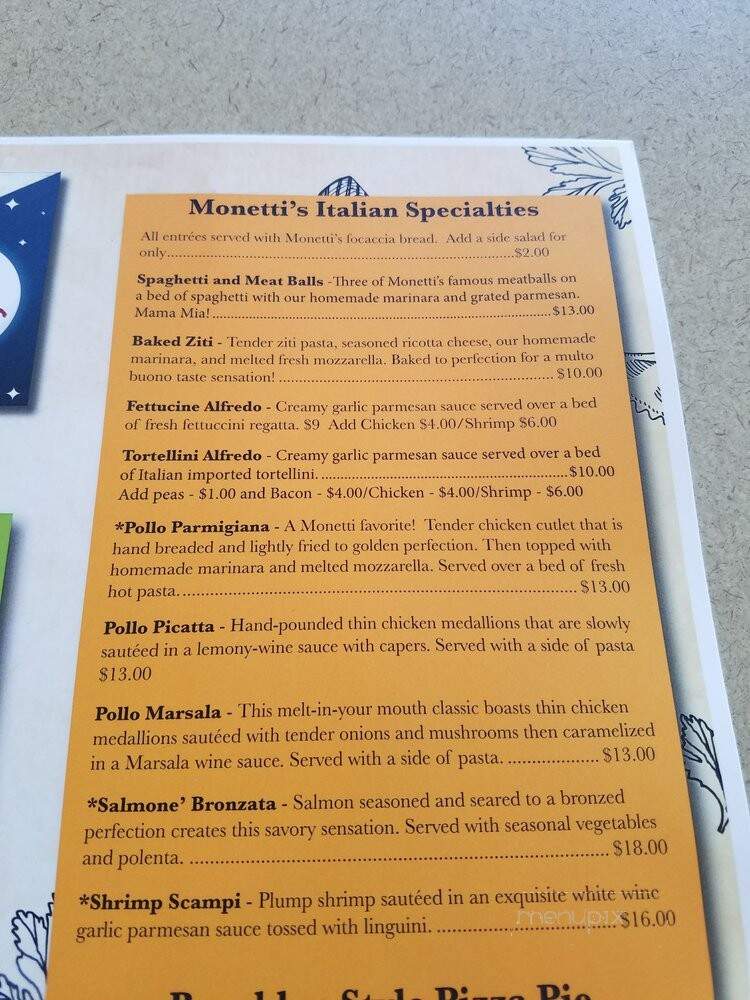 Monetti's Pizzeria Ristorante - Warrensburg, MO menu_pic