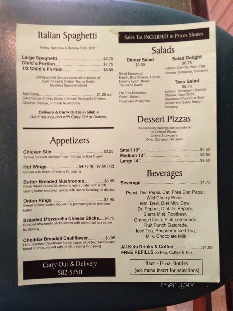 Pagliai's Pizza - Maryville, MO menu_pic