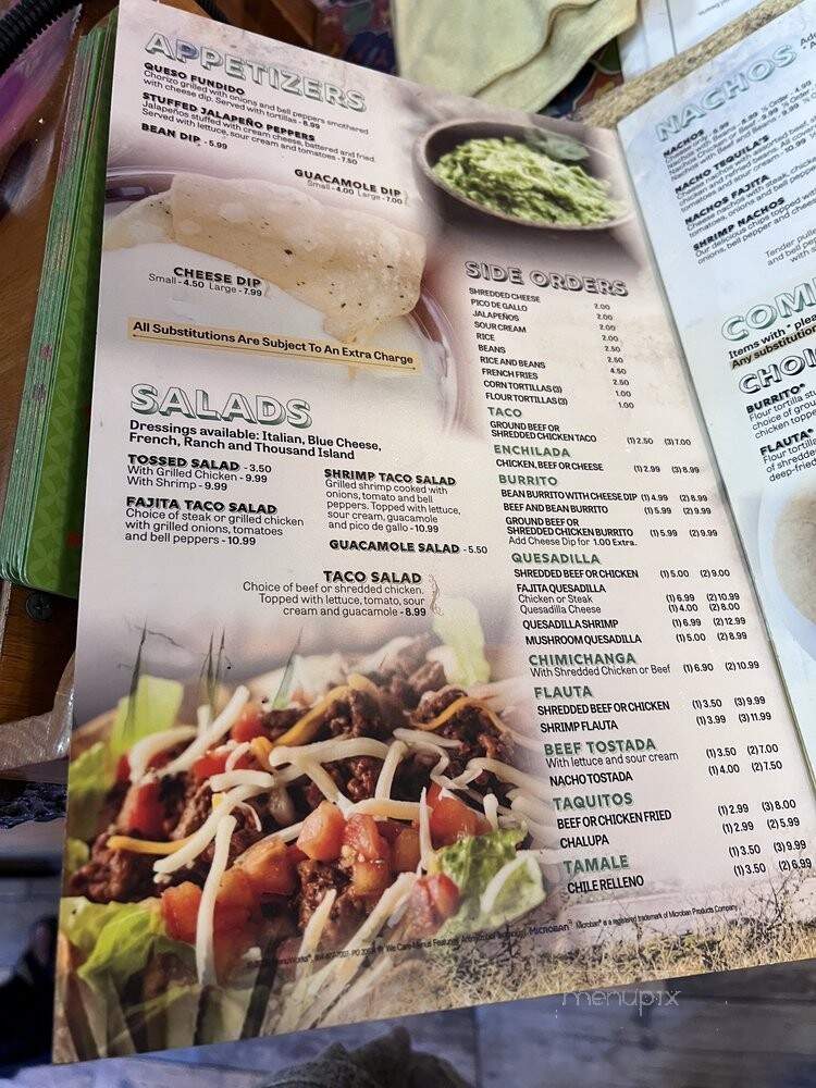 Tequila's - Reeds Spring, MO menu_pic