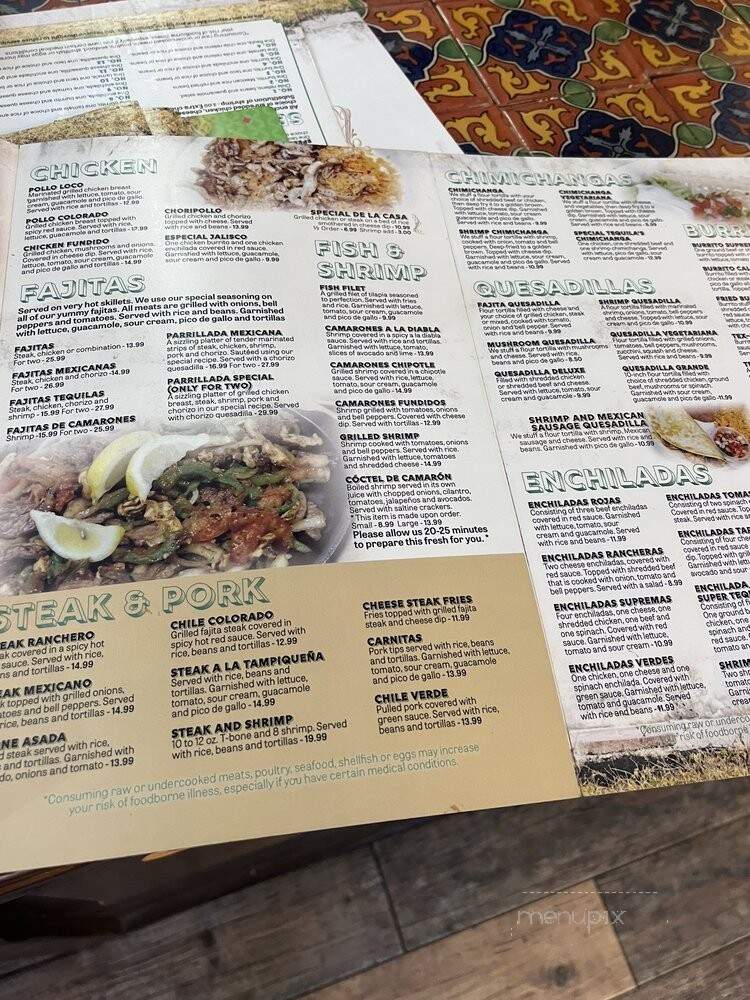 Tequila's - Reeds Spring, MO menu_pic