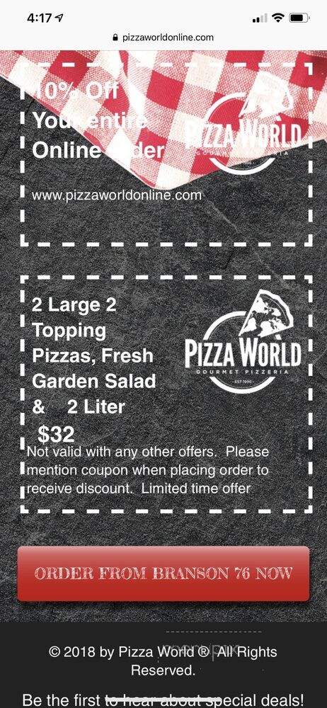 Pizza World - Branson, MO