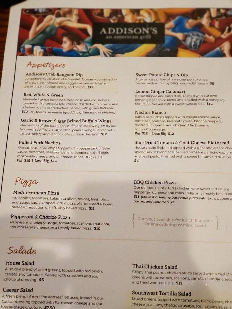 Addison's An American Grill - Columbia, MO menu_pic
