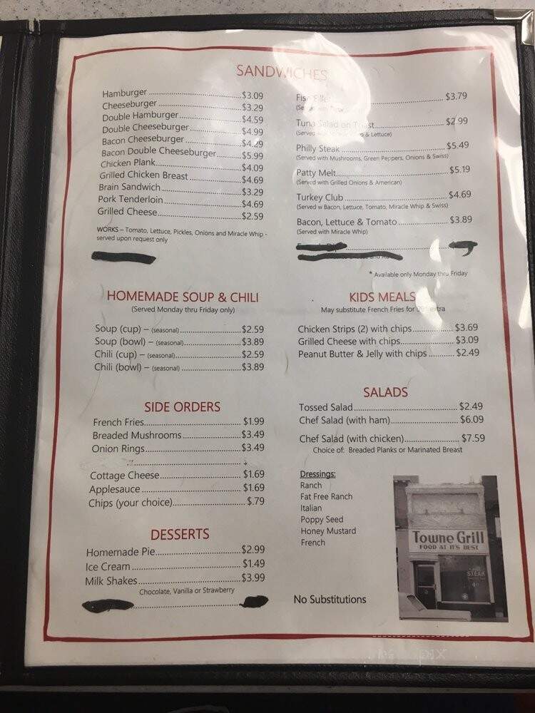 Town Grill - Jefferson City, MO menu_pic