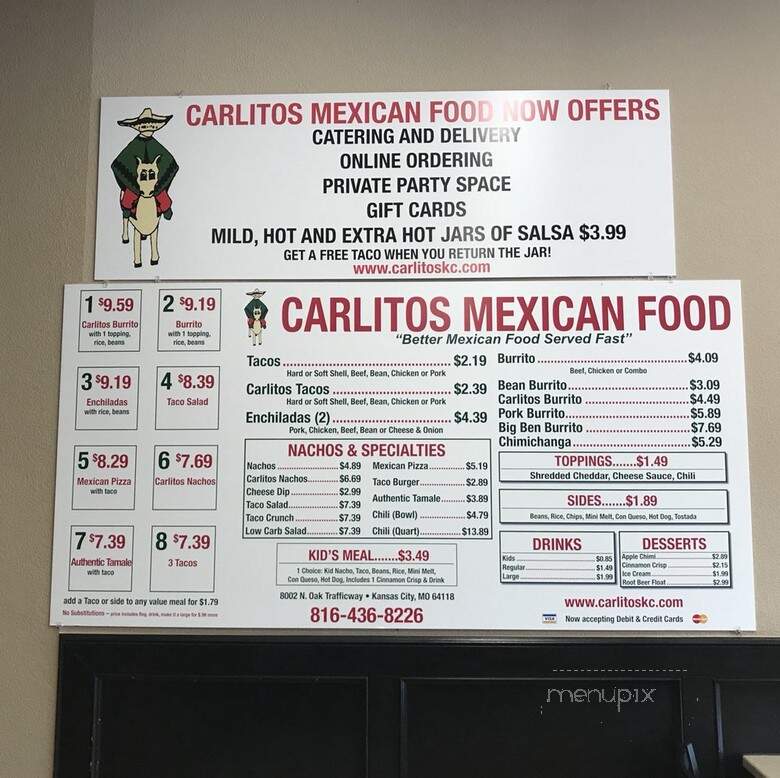 Carlitos Mexican Food - Kansas City, MO menu_pic