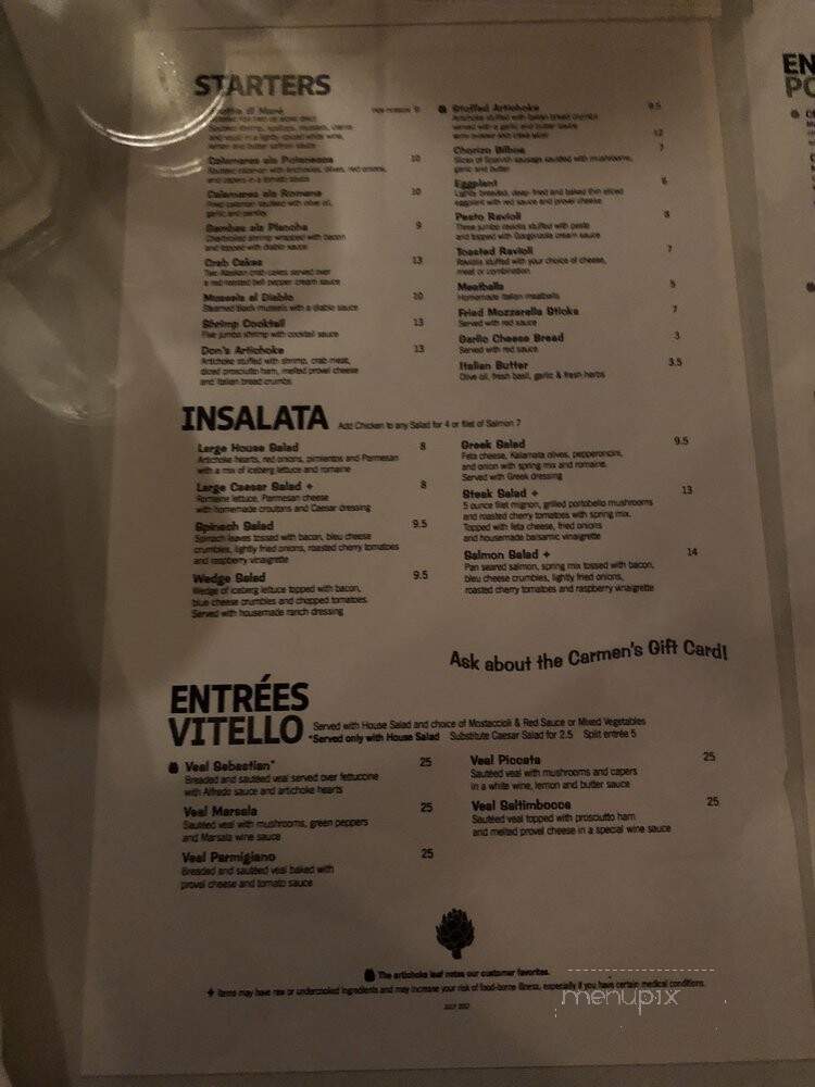Carmen's Cafe - Kansas City, MO menu_pic