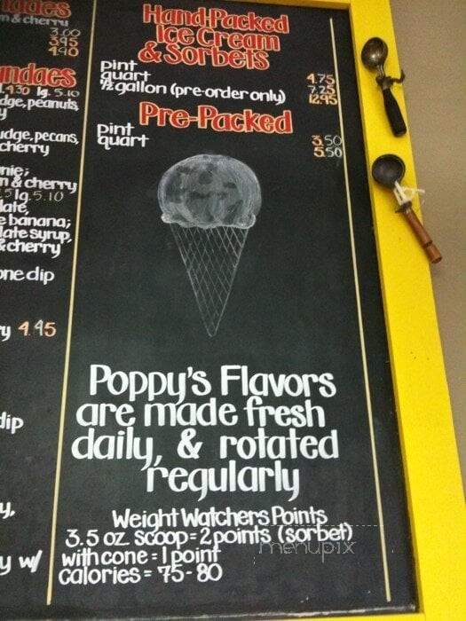 Poppy's Ice Cream and Coffee Shop - Lees Summit, MO menu_pic