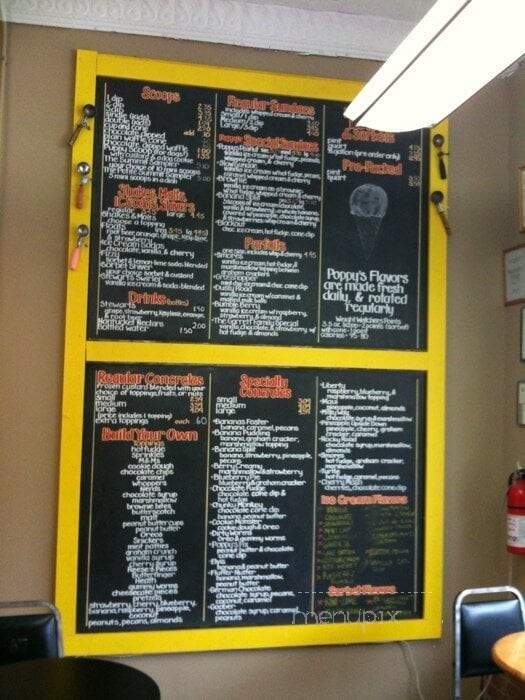 Poppy's Ice Cream and Coffee Shop - Lees Summit, MO menu_pic