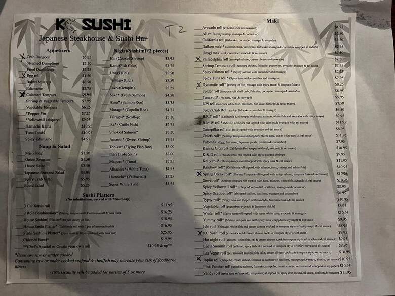 Kc Sushi - Kansas City, MO menu_pic