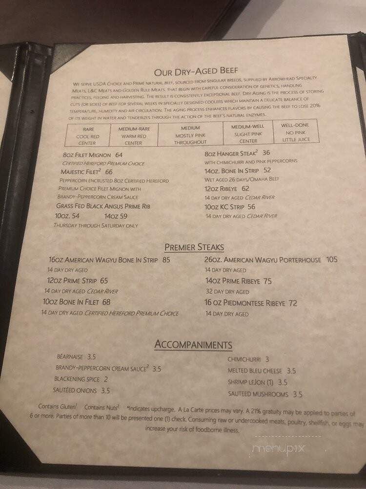 Majestic Steakhouse - Kansas City, MO menu_pic