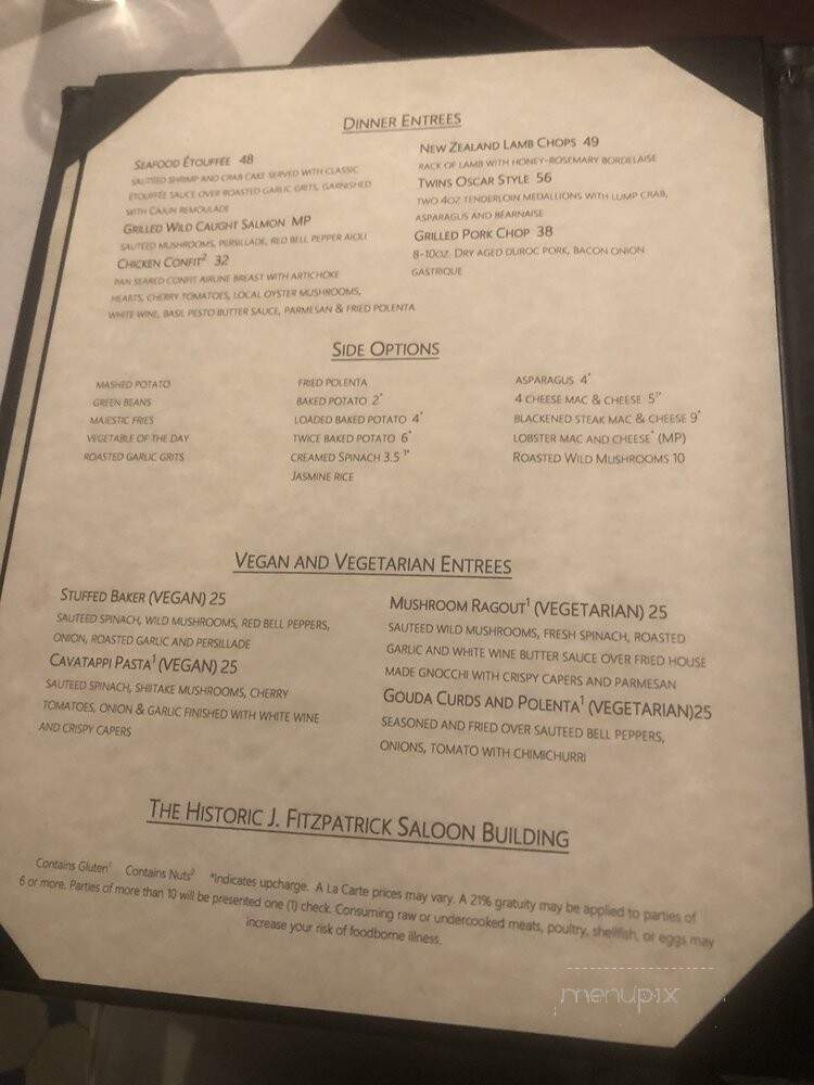 Majestic Steakhouse - Kansas City, MO menu_pic