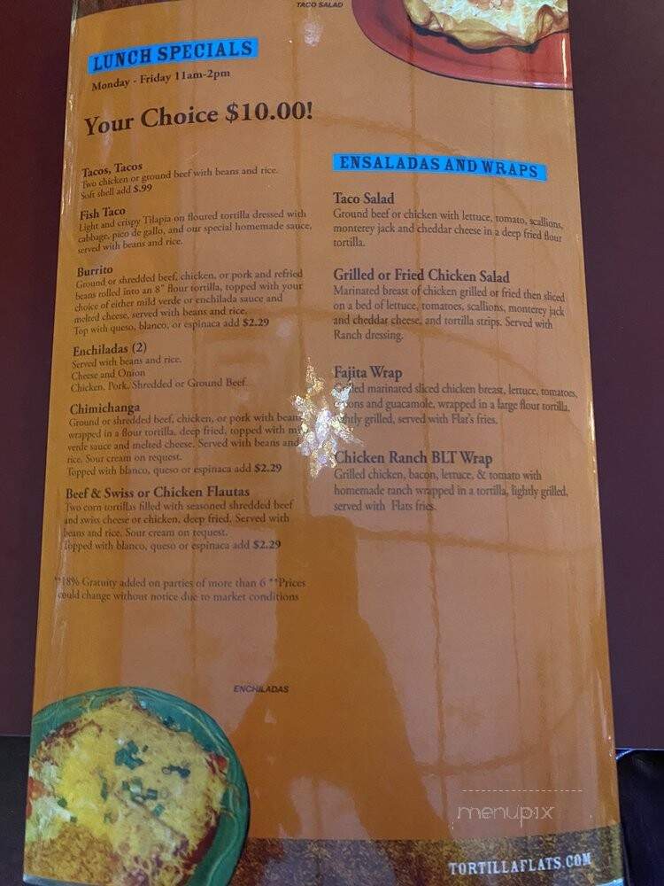 Tortilla Flats - Kansas City, MO menu_pic