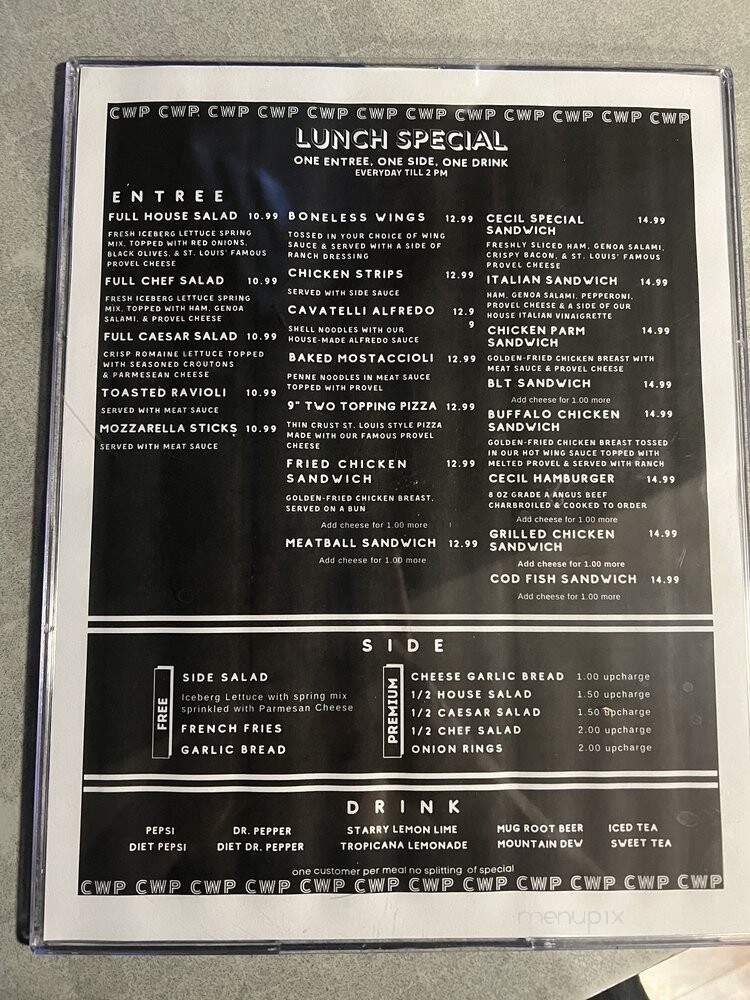 Cecil Whittakers Pizzeria - Saint Louis, MO menu_pic