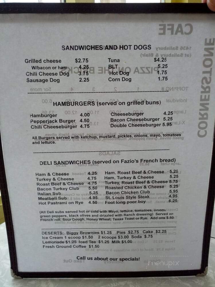Cornerstone Cafe - Saint Louis, MO menu_pic
