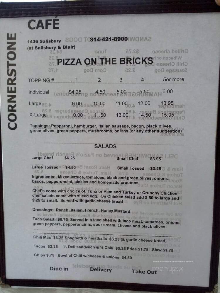 Cornerstone Cafe - Saint Louis, MO menu_pic