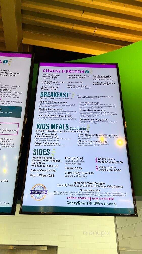 Crazy Bowls & Wraps - Saint Louis, MO menu_pic
