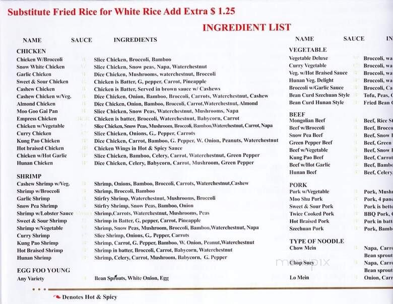 Dynasty Chinese Restaurant - Ballwin, MO menu_pic