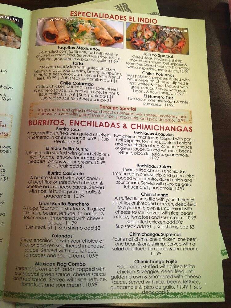 El Indio Restaurant - Saint Louis, MO menu_pic