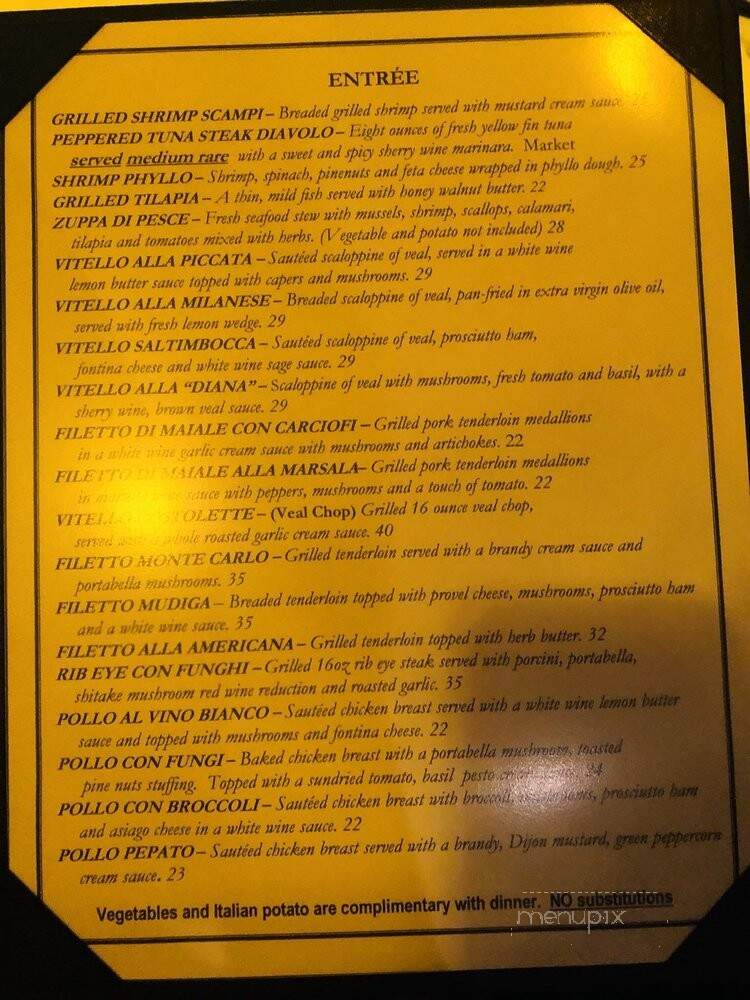 Frank Papa's Ristorante - Saint Louis, MO menu_pic