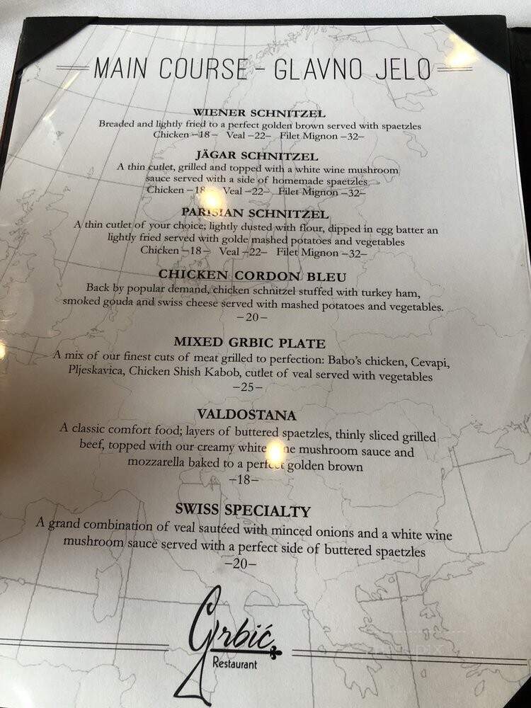 Grbic Restaurant - Saint Louis, MO menu_pic