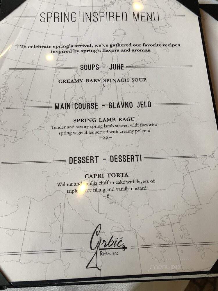 Grbic Restaurant - Saint Louis, MO menu_pic