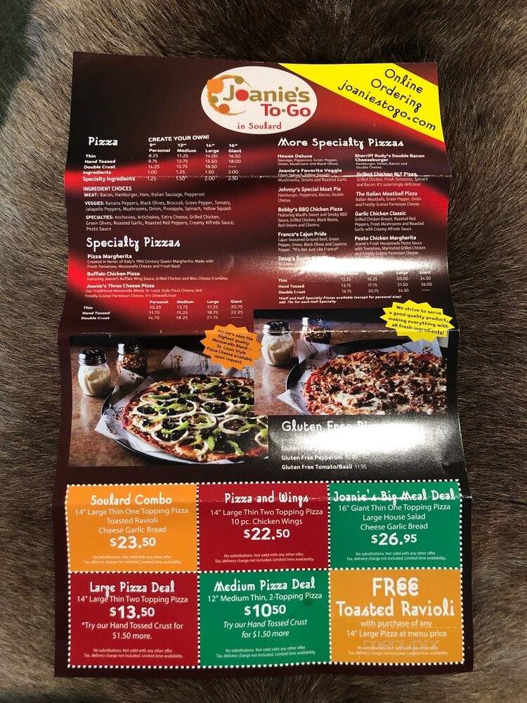 Joanie's To-Go - Saint Louis, MO menu_pic