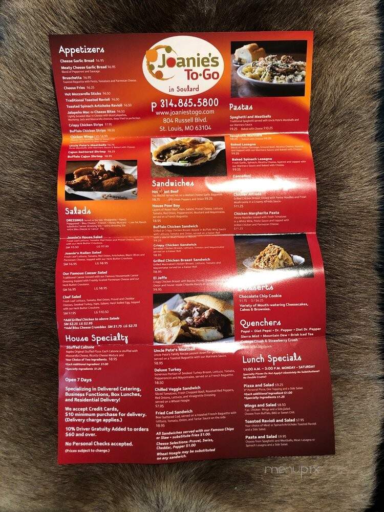 Joanie's To-Go - Saint Louis, MO menu_pic