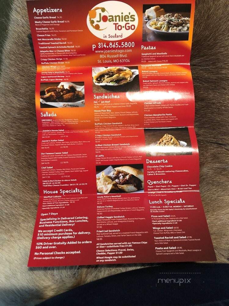 Joanie's To-Go - Saint Louis, MO menu_pic