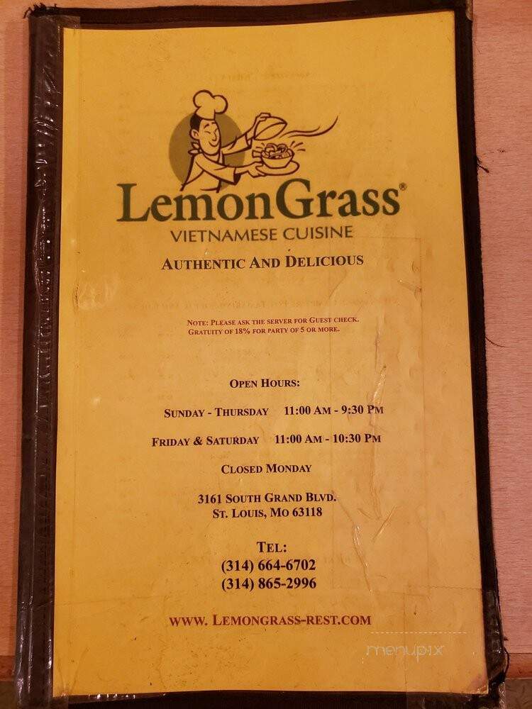 Lemon Grass - Saint Louis, MO menu_pic