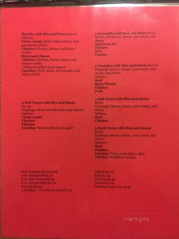 Lily's Mexican Restaurant - Saint Louis, MO menu_pic