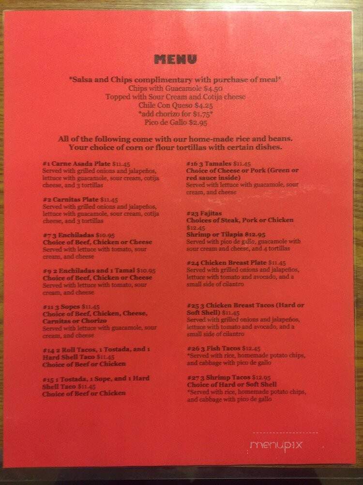 Lily's Mexican Restaurant - Saint Louis, MO menu_pic