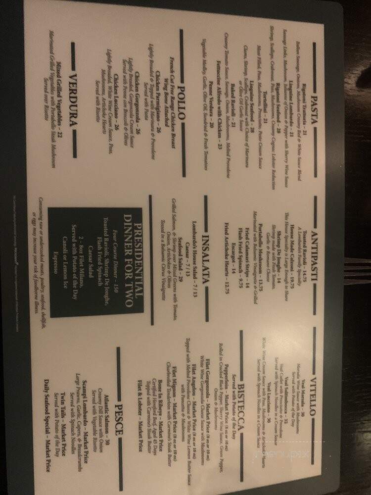 Lombardo's Trattoria - Saint Louis, MO menu_pic