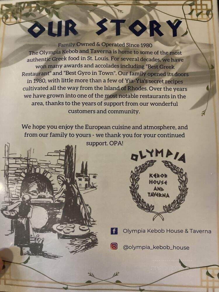 Olympia Kebob House & Taverna - Saint Louis, MO menu_pic