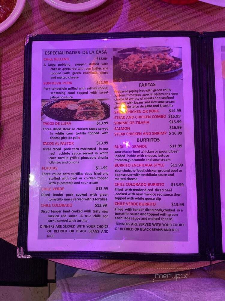 Salina's Pronto - Chesterfield, MO menu_pic