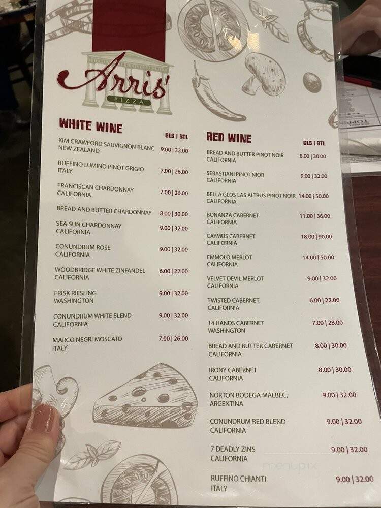 Arris Pizza - Springfield, MO menu_pic