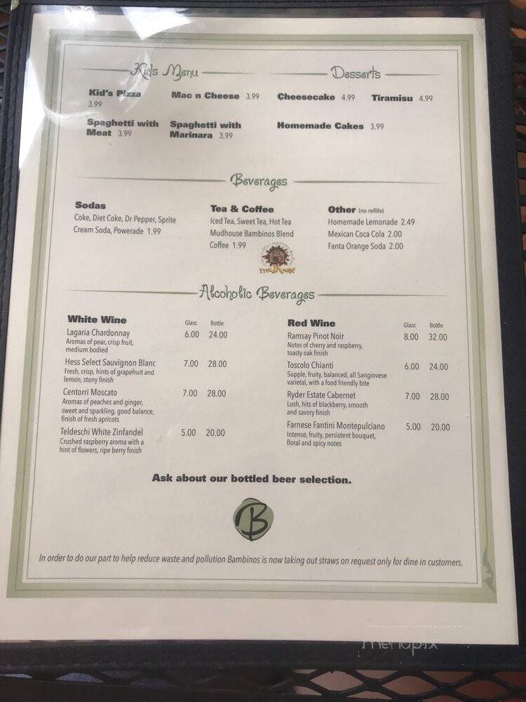 Bambino's Cafe - Springfield, MO menu_pic