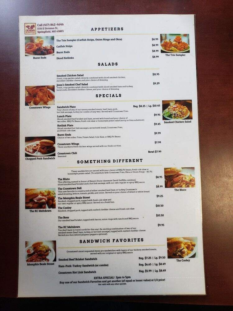 Crosstown Barbeque - Springfield, MO menu_pic