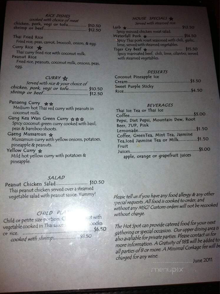 Hot Spot Thai - Polson, MT menu_pic