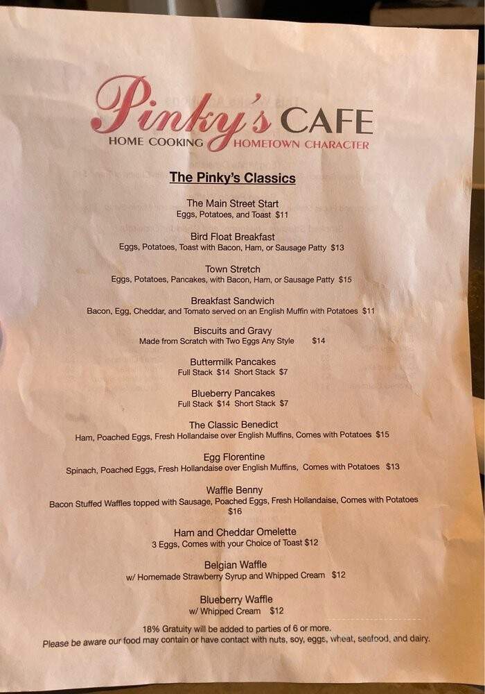 Pinkys Pastry - Livingston, MT menu_pic