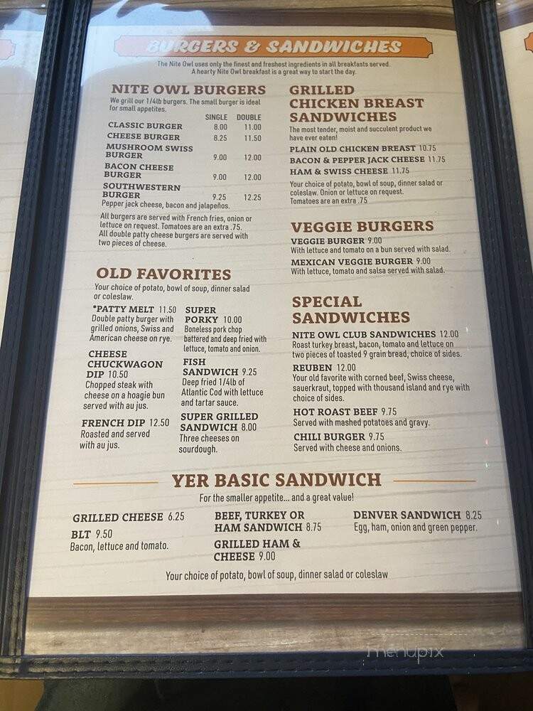 Nite Owl Restaurant - Columbia Falls, MT menu_pic