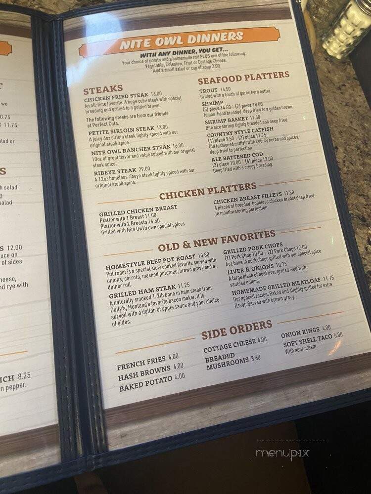 Nite Owl Restaurant - Columbia Falls, MT menu_pic