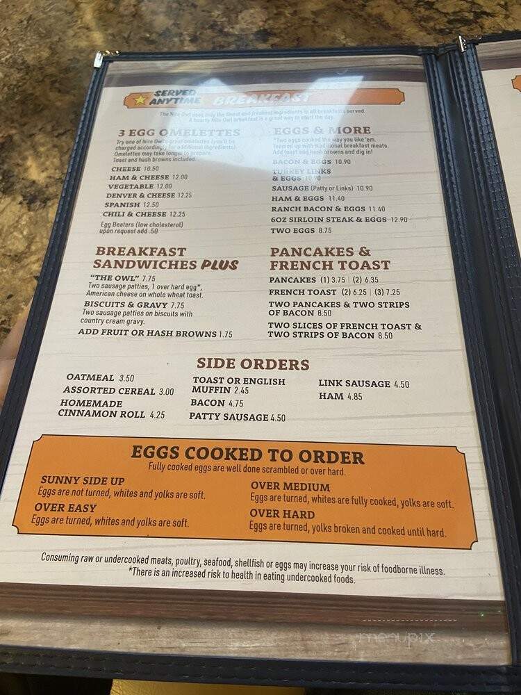 Nite Owl Restaurant - Columbia Falls, MT menu_pic